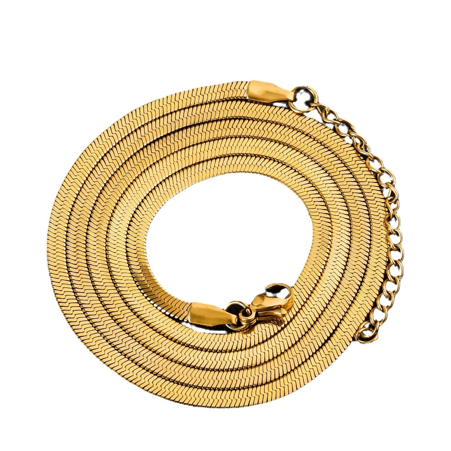 Gold Herringbone Snake Chain Necklace